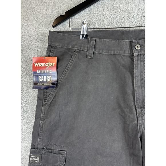 Wrangler Cargo Pants Men 38x32 Gray Originals Relaxed Fit Tech Pocket Cotton New